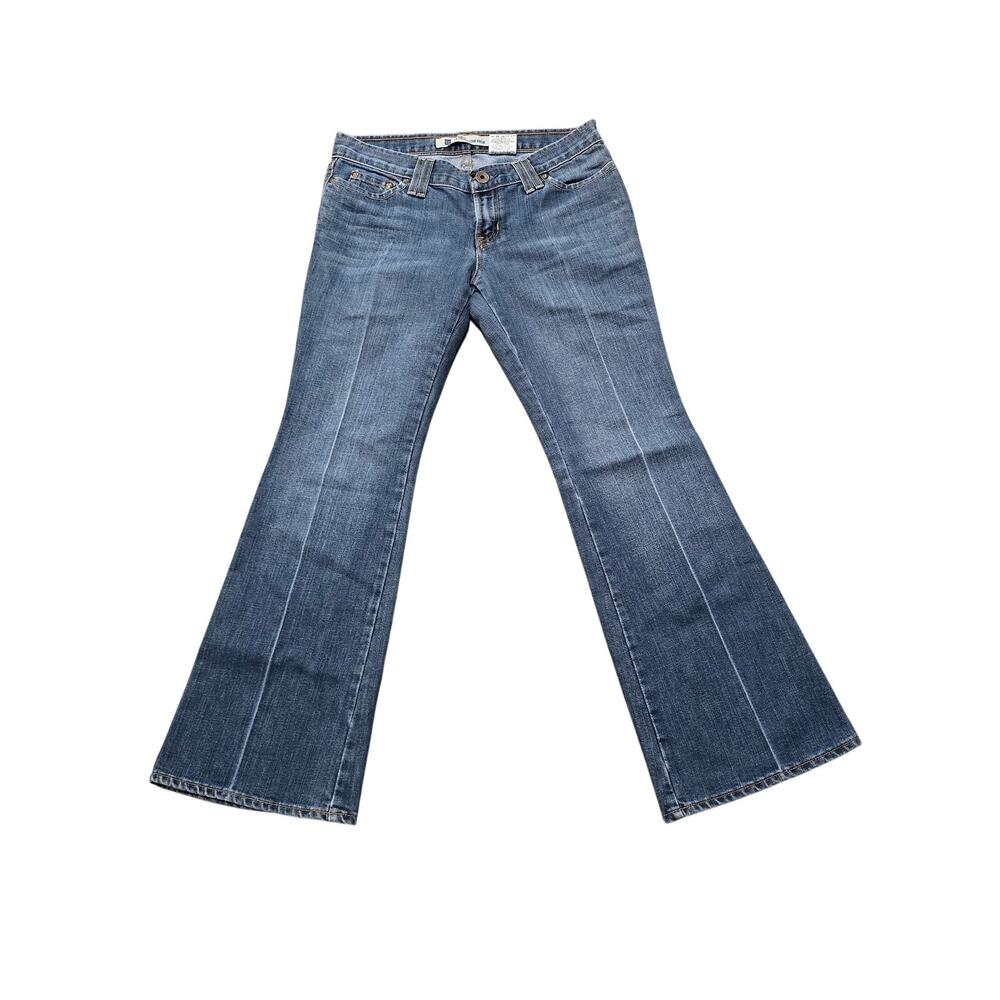 Vintage Gap Ultra Low Rise Flare Jeans Medium Wash Crease Front Y2K Boho
